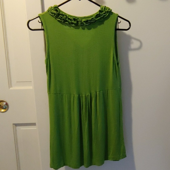 Green Sleeveless Cha Cha Vente Blouse - Picture 5 of 6